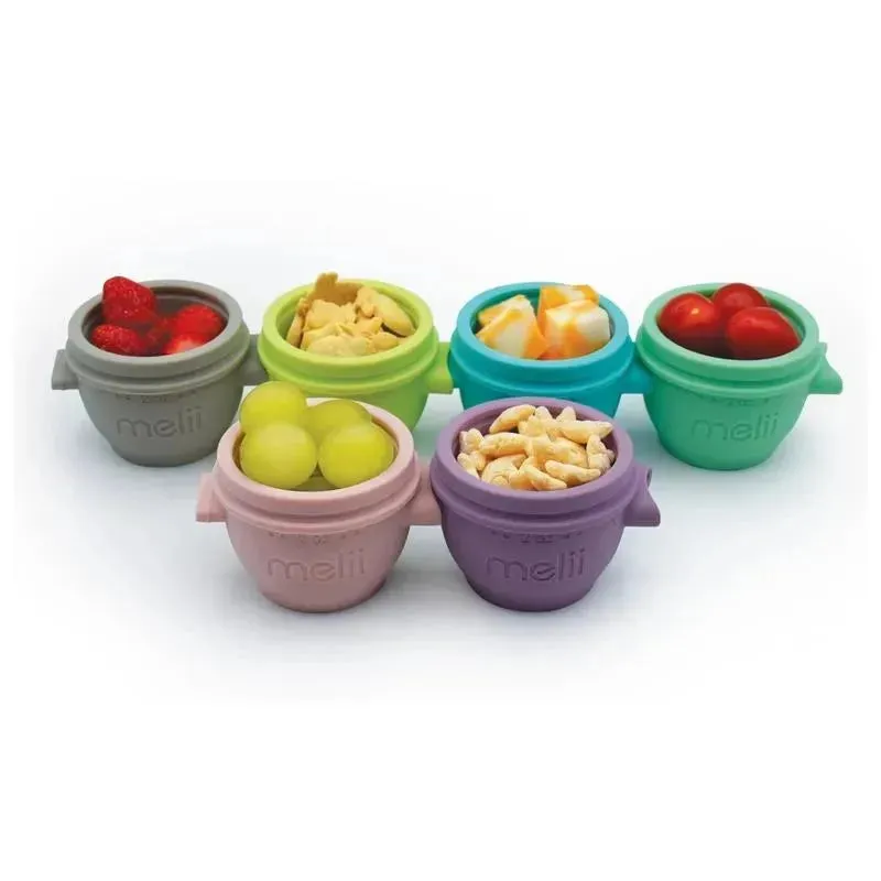 Melii - 6Pk Snap & Go Baby Food Storage Containers with lids, 2 Oz