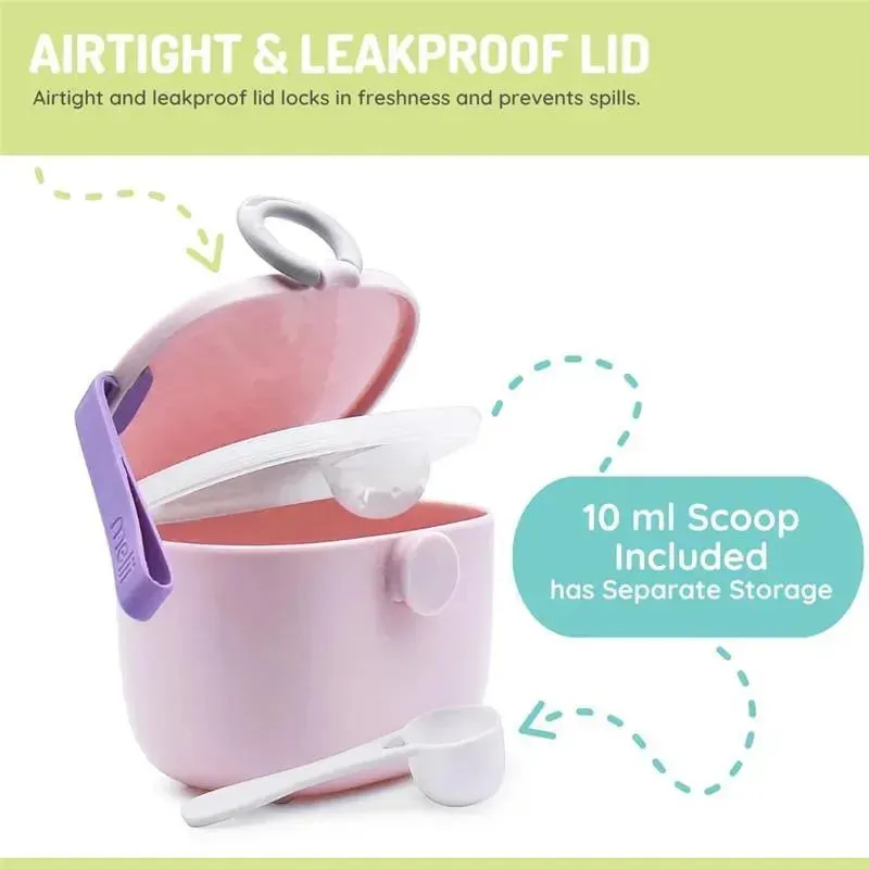 Melii - Baby Formula Storage Container with Integrated Scoop 400ml / 13.5oz Capacity, Pink - Image 5