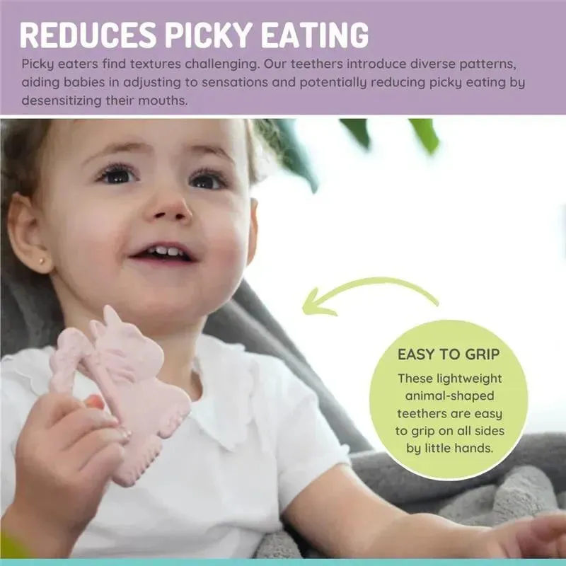 Melii - Baby Teethers, 100% Food Grade Silicone, Multiple Textures, BPA Free, Unicorn & Cat - Image 6