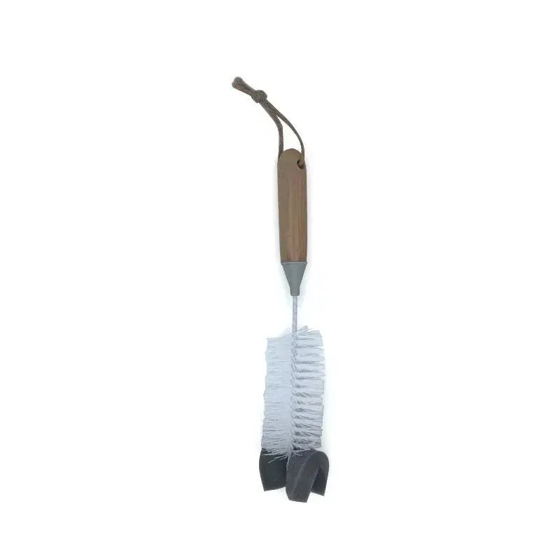 Melii - Bamboo Baby Bottle Brush with Bristles and Sponge