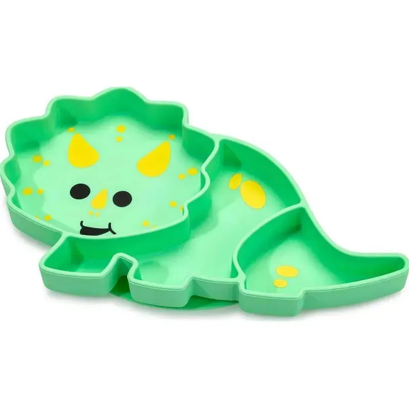 Melii - Divided Silicone Suction Plate, Dinosaur
