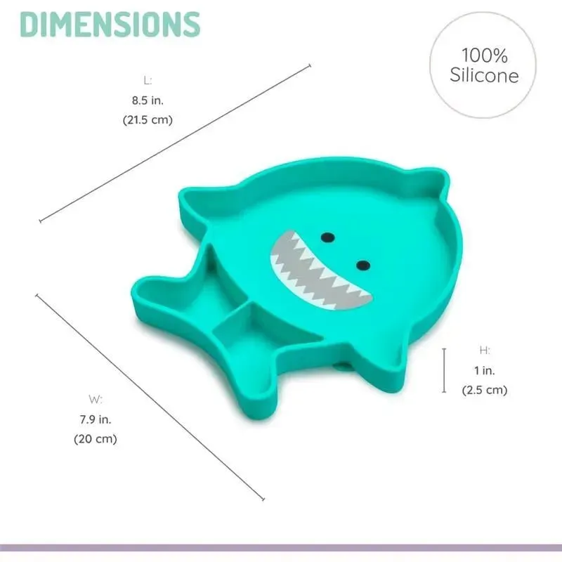 Melii - Divided Silicone Suction Plate, Shark - Image 2