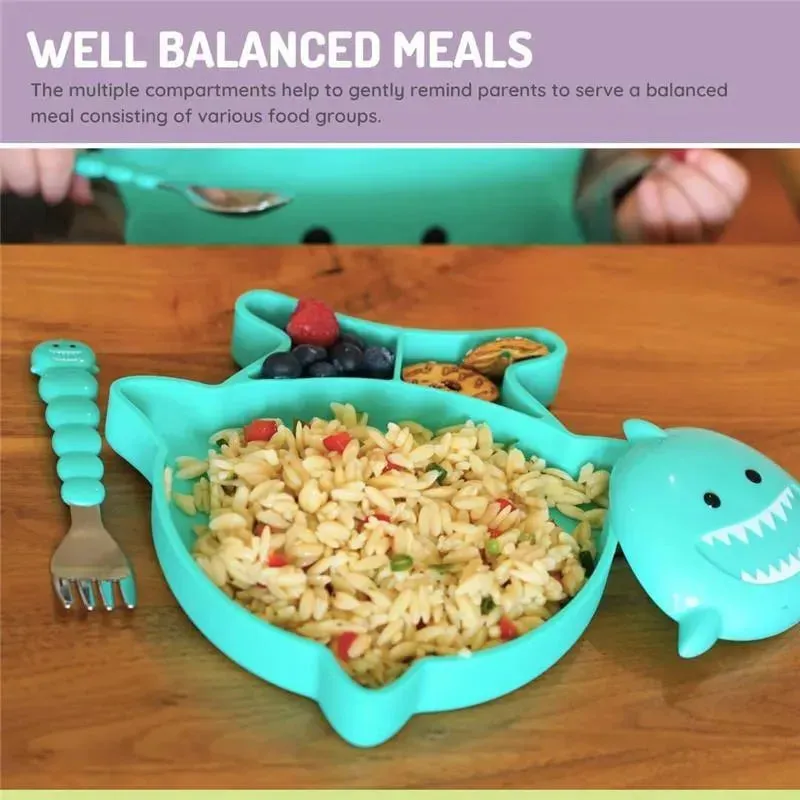 Melii - Divided Silicone Suction Plate, Shark - Image 3