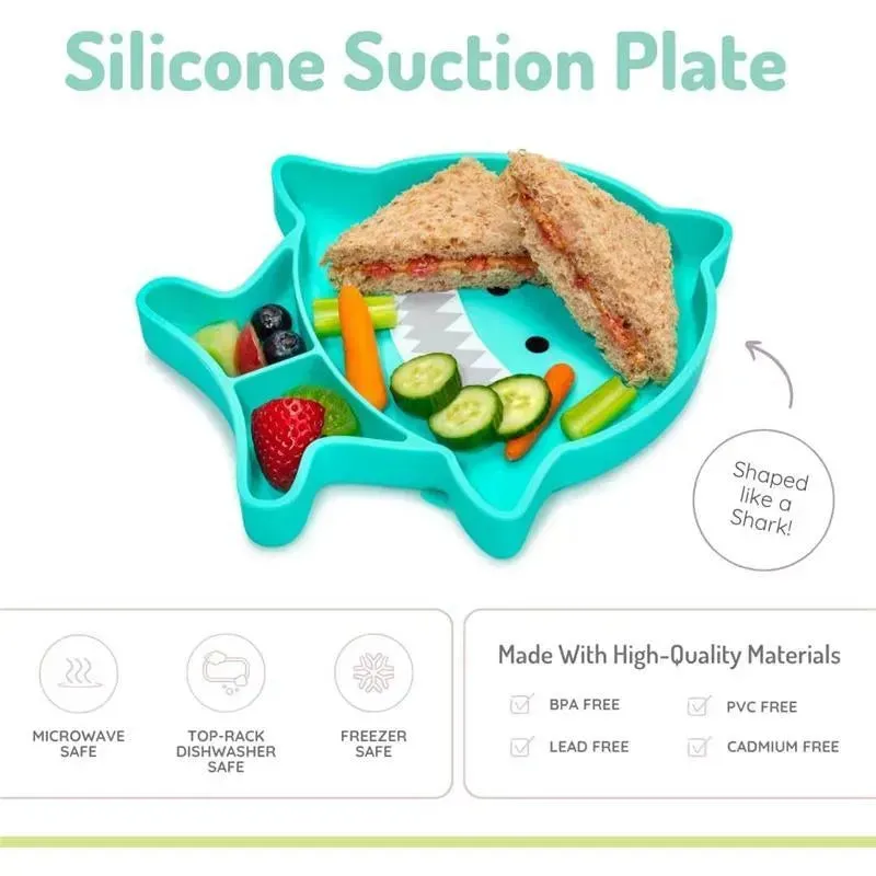 Melii - Divided Silicone Suction Plate, Shark - Image 4