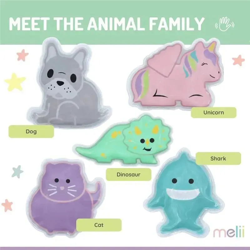 Melii - Gel Ice Packs, 2 Pack, Keep Lunches and Snacks Cool, Reusable, Bulldog & Cat - Image 4