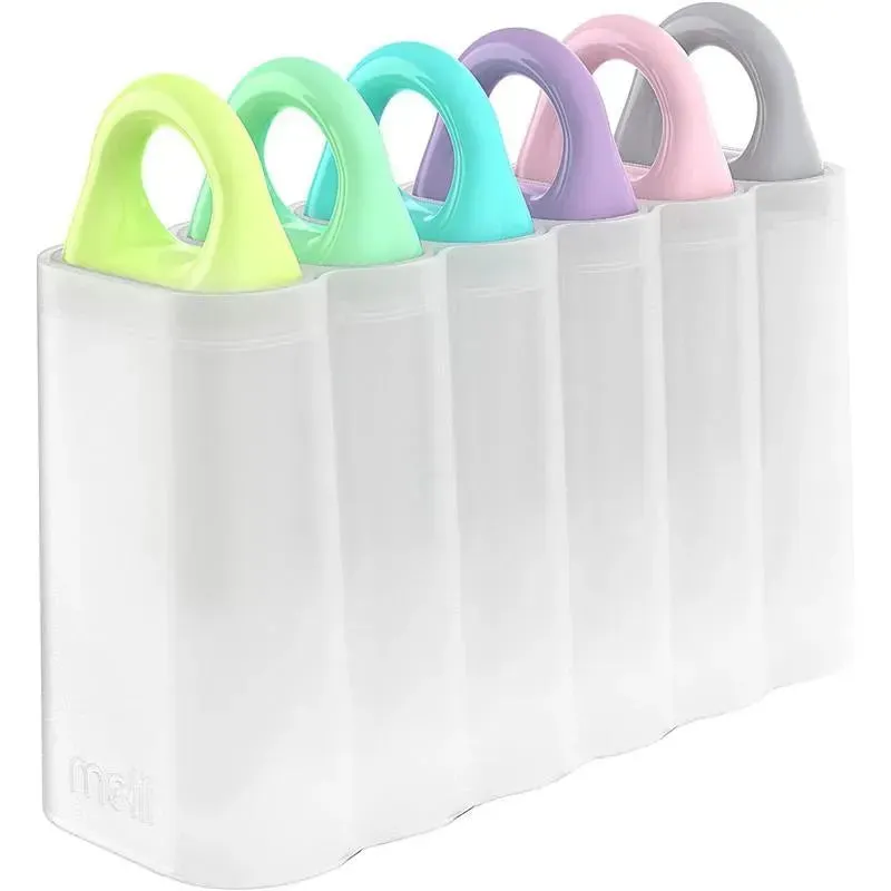 Melii - Ice Pop Molds with Tray, 6 Make-Your-Own Popsicle Molds