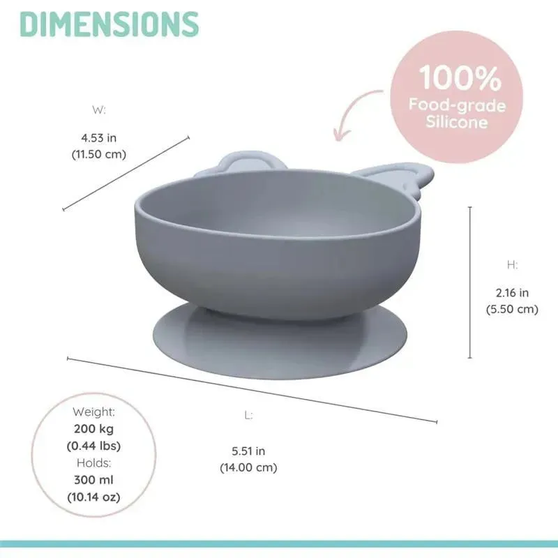 Melii - Silicone Suction Bowls,10.1 oz, 2 Pack, Bulldog - Image 3