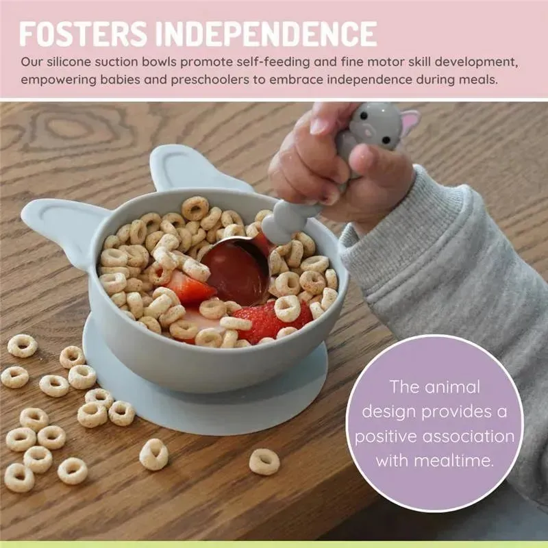 Melii - Silicone Suction Bowls,10.1 oz, 2 Pack, Bulldog - Image 5