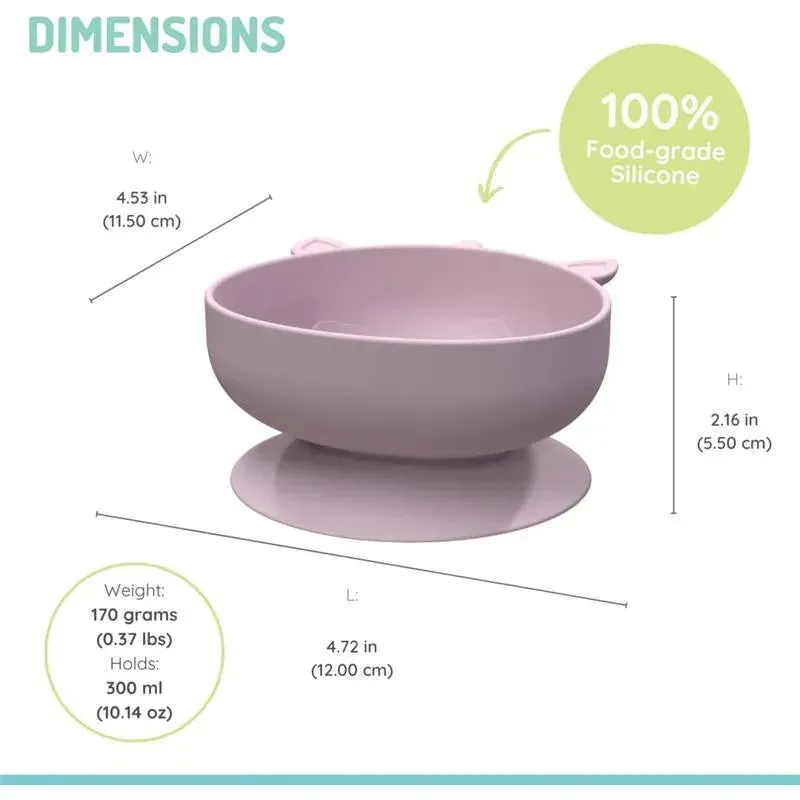 Melii - Silicone Suction Bowls for Babies and Toddlers, 10.1 oz - 2 Pack, Unicorn Pink - Image 3