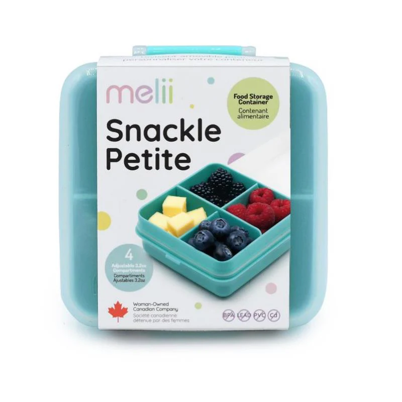 Melii Snackle Box 4 Compartment Petite, Blue - Image 4