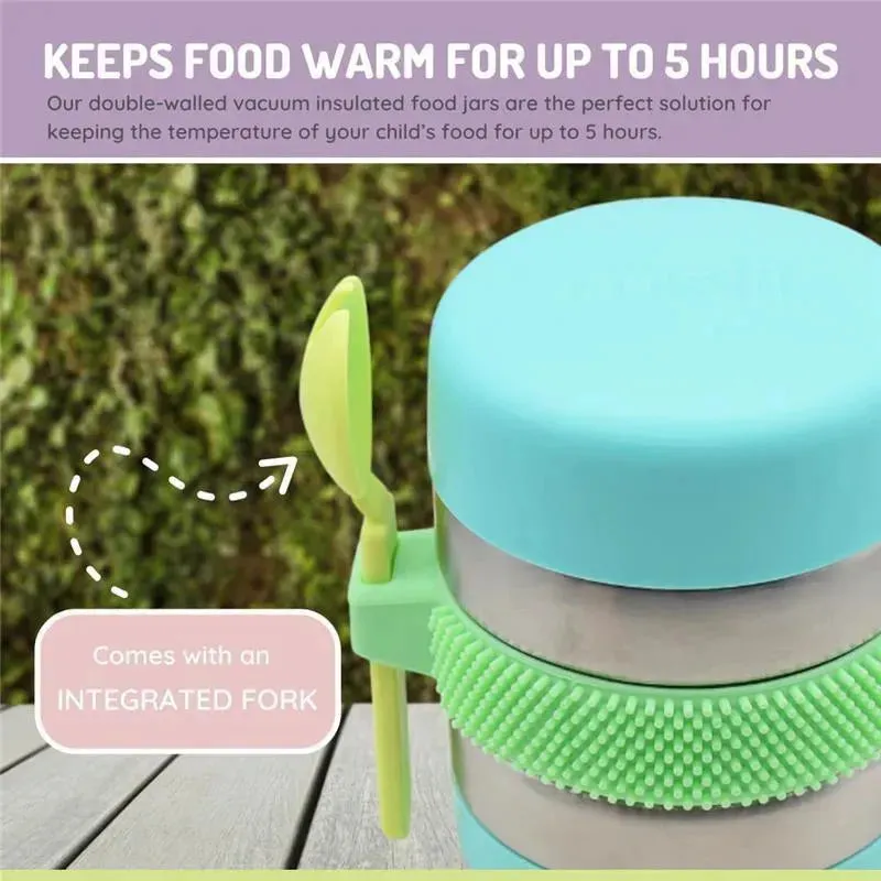 Melii - Stainless Steel Food Jar, 10.1oz, Double Walled, Vacuum Insulated, Blue, Mint, Lime - Image 3