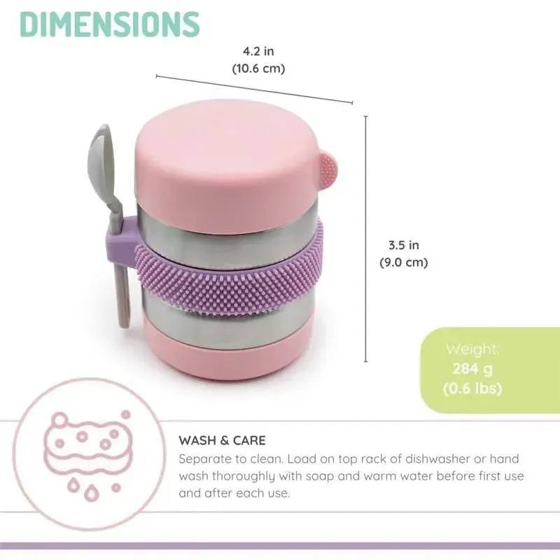 Melii - Stainless Steel Food Jar, 10.1oz, Double Walled, Vacuum Insulated, Pink, Purple, Grey - Image 2