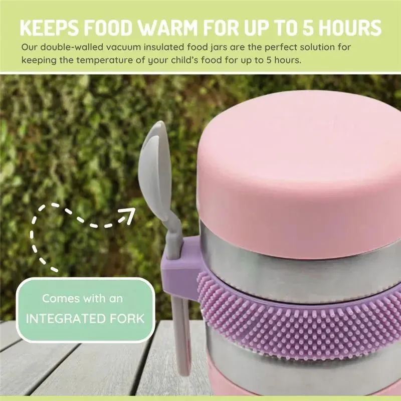Melii - Stainless Steel Food Jar, 10.1oz, Double Walled, Vacuum Insulated, Pink, Purple, Grey - Image 4
