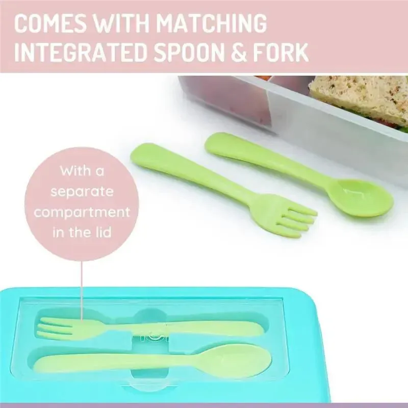 Melii - Two Tier Bento, 48.8 Oz, Blue Mint Lime - Image 5