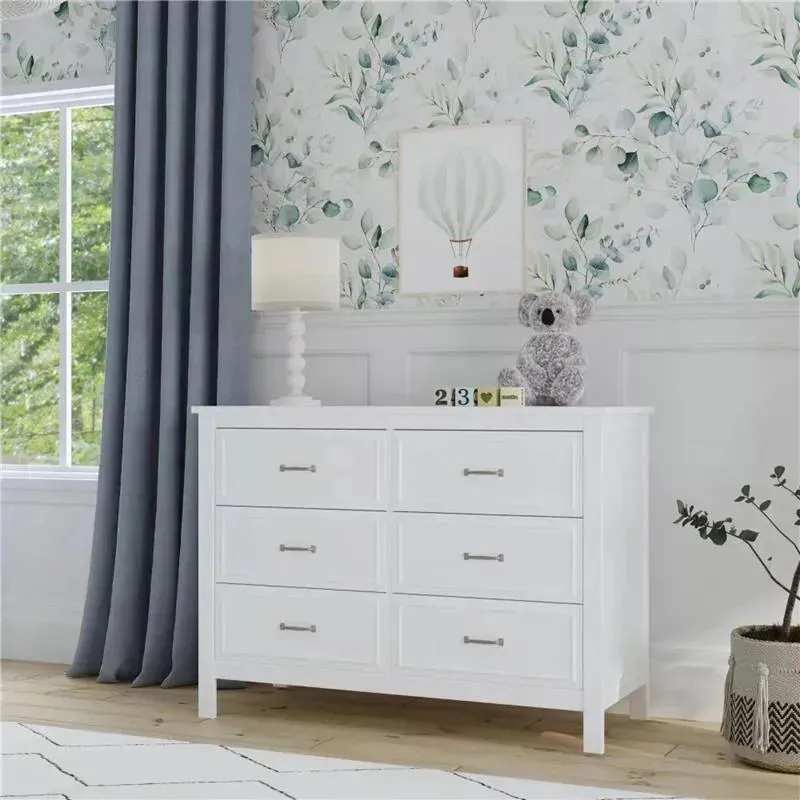 Million Dollar Baby - DaVinci Baby Charlie 6-Drawer Double Dresser in White - Image 6