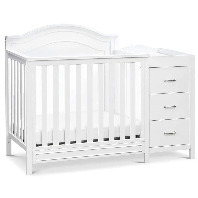 Million Dollar Baby Davinci Charlie 4-in-1 Convertible Mini Crib and Changer Combo, White