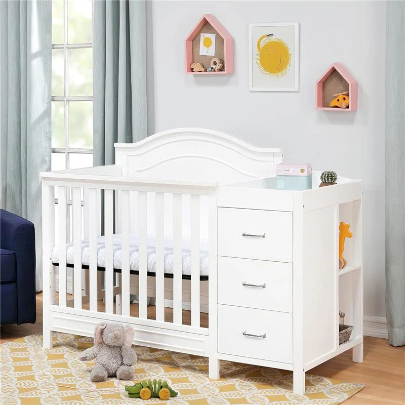Million Dollar Baby Davinci Charlie 4-in-1 Convertible Mini Crib and Changer Combo, White - Image 3