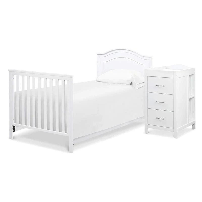 Million Dollar Baby Davinci Charlie 4-in-1 Convertible Mini Crib and Changer Combo, White - Image 4