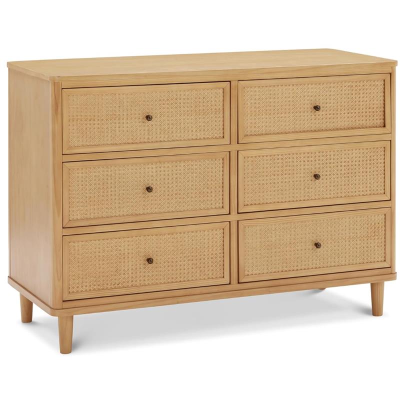 Million Dollar Baby - Namesake Marin with Cane 6 Drawer Dresser in Honey and Honey Cane