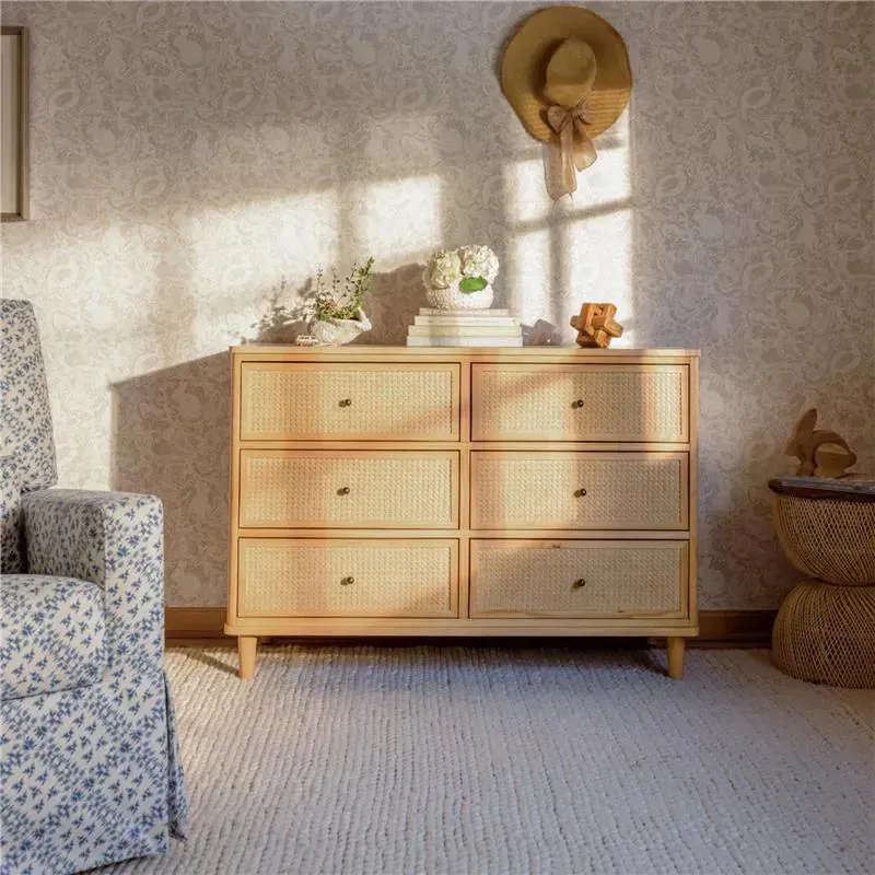 Million Dollar Baby - Namesake Marin with Cane 6 Drawer Dresser in Honey and Honey Cane - Image 2