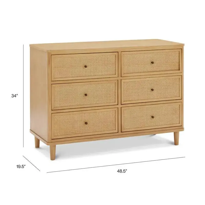 Million Dollar Baby - Namesake Marin with Cane 6 Drawer Dresser in Honey and Honey Cane - Image 5
