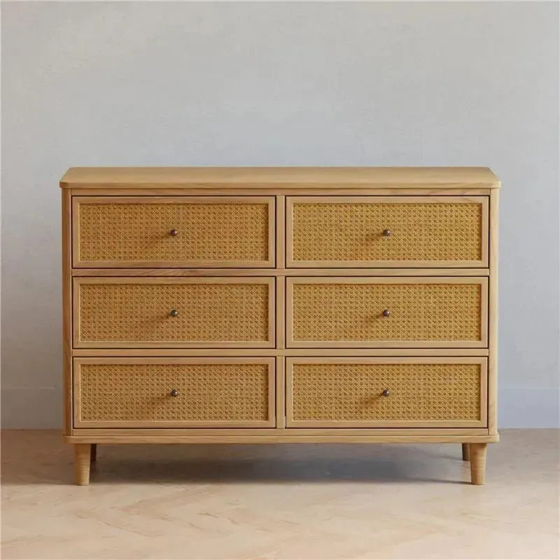 Million Dollar Baby - Namesake Marin with Cane 6 Drawer Dresser in Honey and Honey Cane - Image 6