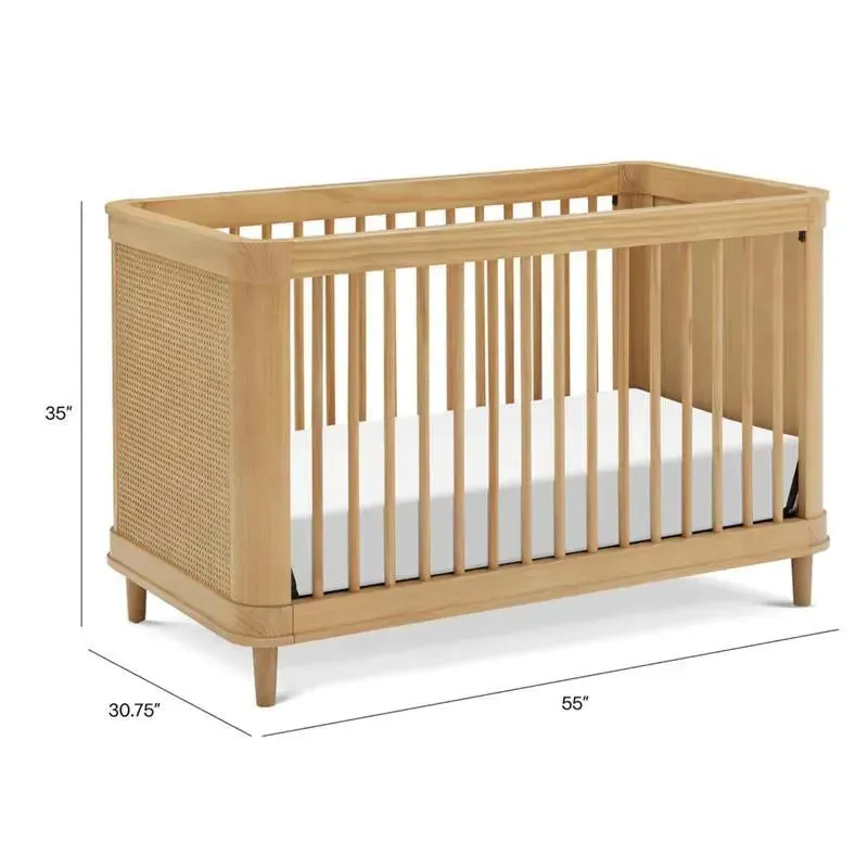 Million Dollar Baby - Namsake Marin with Cane 3-in-1 Convertible Crib in Honey and Honey Cane - Image 4