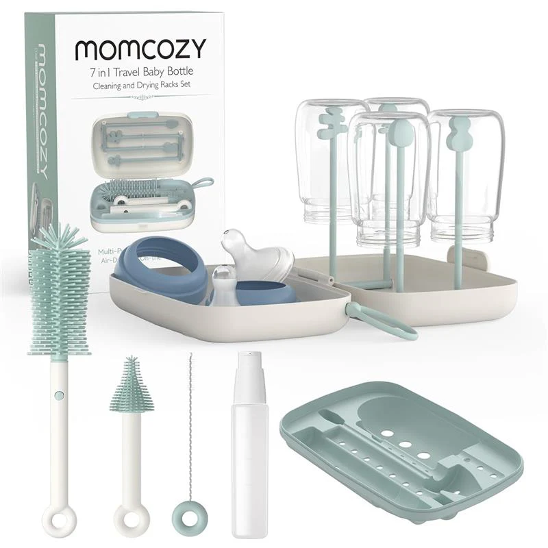 Momcozy - 7-in-1 Baby Bottle Brush Set with Silicone Brush