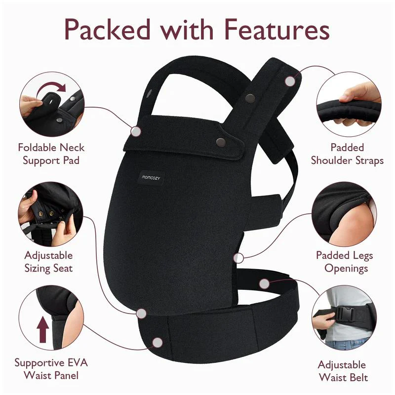 Momcozy - Baby Carrier Newborn To Toddler, Black - Image 3
