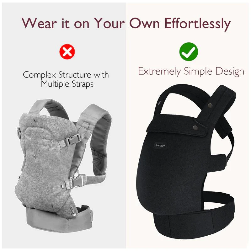 Momcozy - Baby Carrier Newborn To Toddler, Black - Image 7