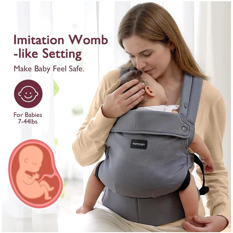 Momcozy - Baby Carrier Newborn To Toddler, Grey - Image 3