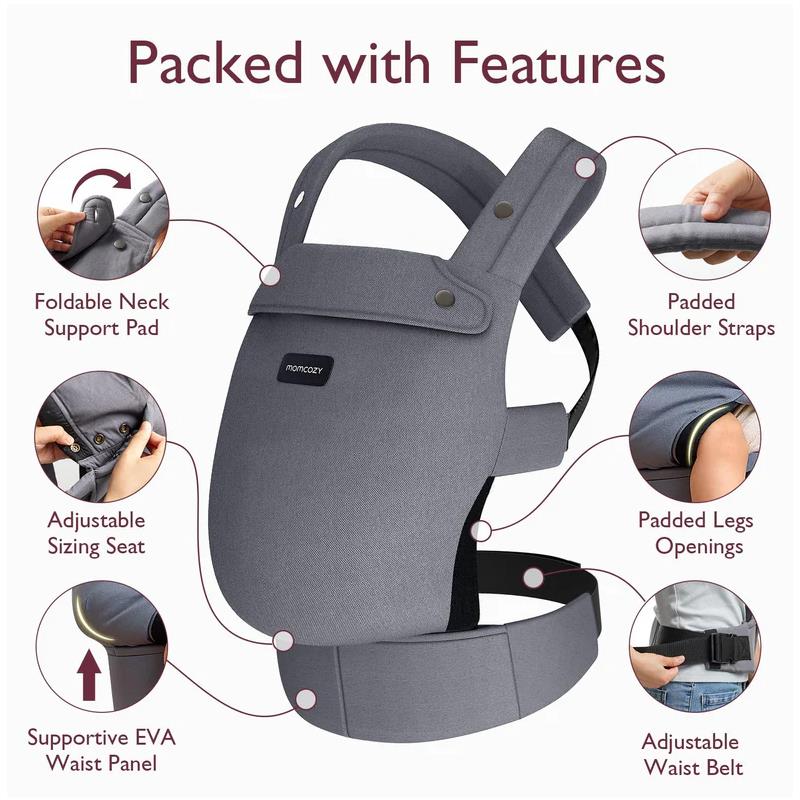 Momcozy - Baby Carrier Newborn To Toddler, Grey - Image 4
