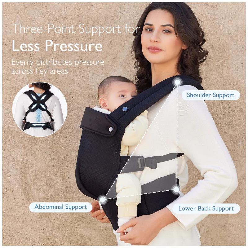 Momcozy - Baby Carrier Newborn To Toddler, Mesh Black - Image 6