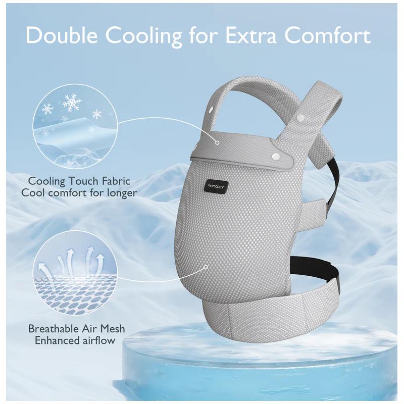 Momcozy - Baby Carrier Newborn To Toddler, Mesh Grey - Image 4
