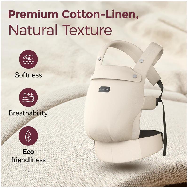 Momcozy - Baby Carrier With Natural Cotton Linen, Light Amber - Image 2