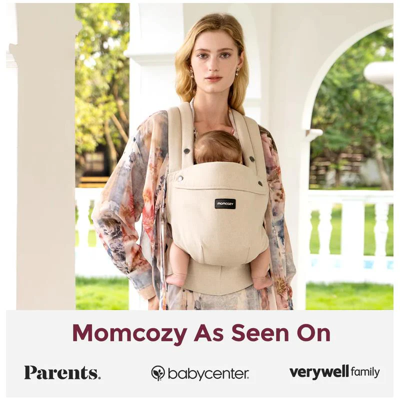 Momcozy - Baby Carrier With Natural Cotton Linen, Light Amber - Image 7