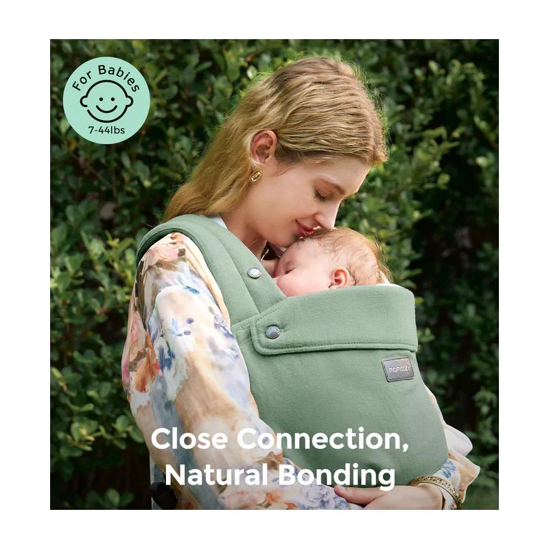 Momcozy - Baby Carrier With Natural Cotton Linen, Sage Green - Image 3