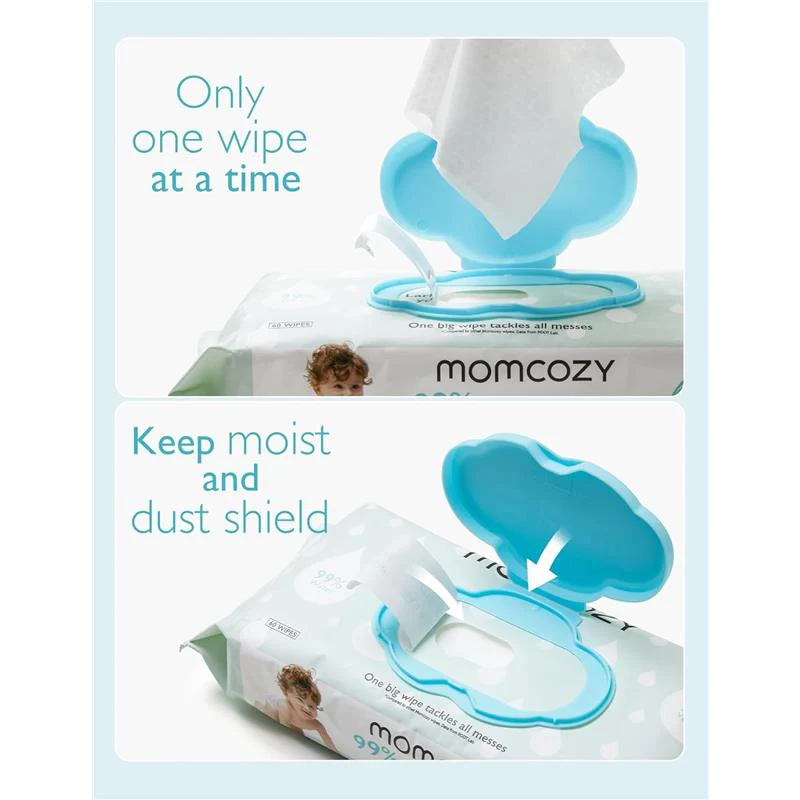Momcozy Baby Wipes-Extra Large Size Design, 8 Flip-Top Packs (480 Wipes Total) - Image 2