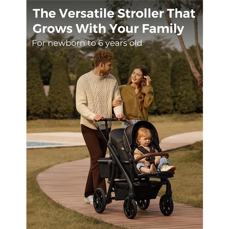 Momcozy ChangeGo Baby Stroller, Convertible Single-to-Double-to-Wagon Stroller with 23 Configurations - Image 2