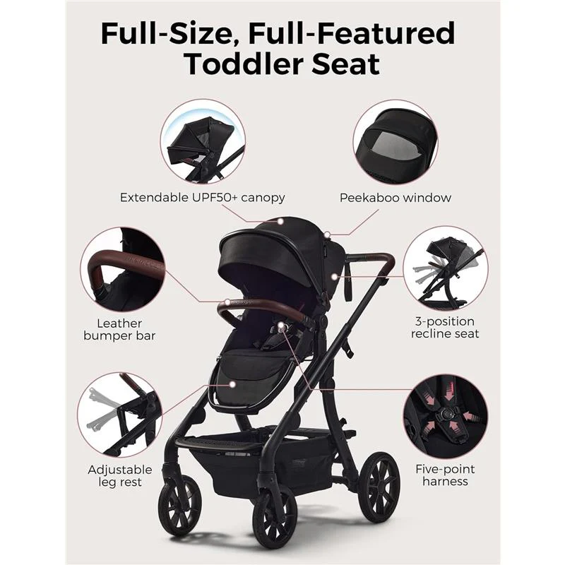 Momcozy ChangeGo Baby Stroller, Convertible Single-to-Double-to-Wagon Stroller with 23 Configurations - Image 5