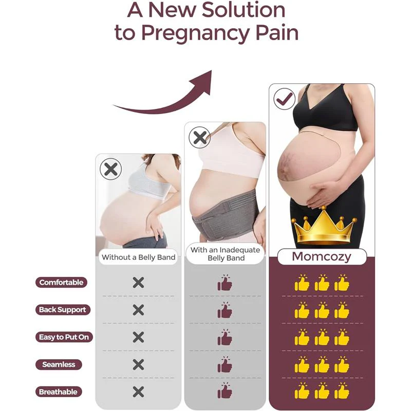 Momcozy - Pregnancy Belly Band, Black - Image 7
