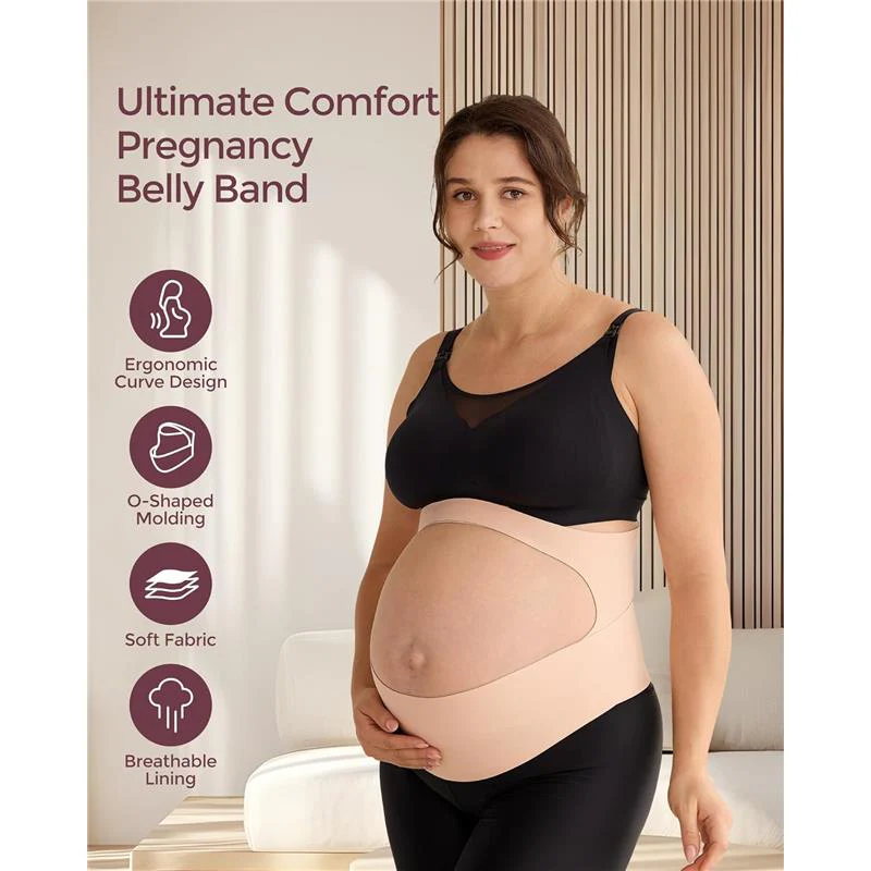 Momcozy - Pregnancy Belly Band, Oyster Pink - Image 8