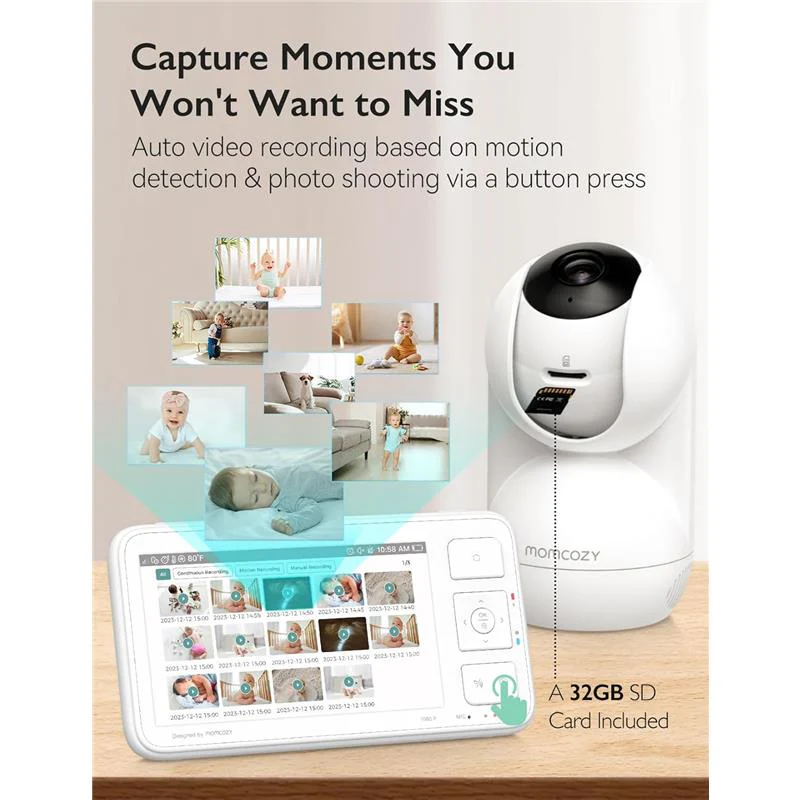 Momcozy - Video Baby Monitor, 5.5” 1080P Full HD Baby Monitor with Camera No WiFi - Image 3