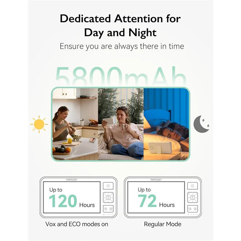 Momcozy - Video Baby Monitor, 5.5” 1080P Full HD Baby Monitor with Camera No WiFi - Image 6