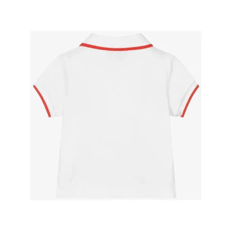 Moschino - Baby Boy Polo Tee With Basketball Bear Logo, White - Image 2
