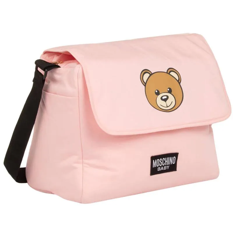 Moschino Baby - Diaper Bag With Changing Mt Bear Logo Print, Pink - Image 2