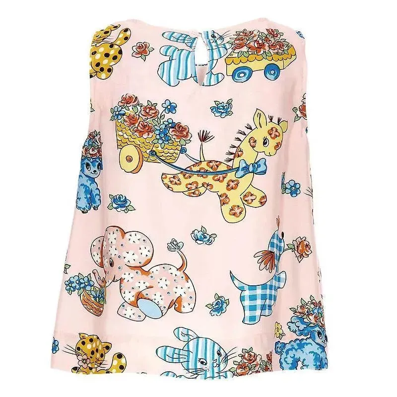 Moschino Baby - Girl All-Over Animal Printed With Bow, Pink - Image 2