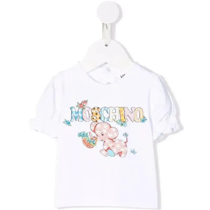 Moschino Baby - Girl Puffy T-Shirt With Elephant, Yellow