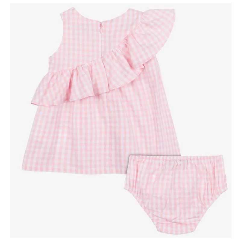 Moschino Baby - Girl Ruffled Gingham Dress W Bloomers White And Light Pink - Image 3