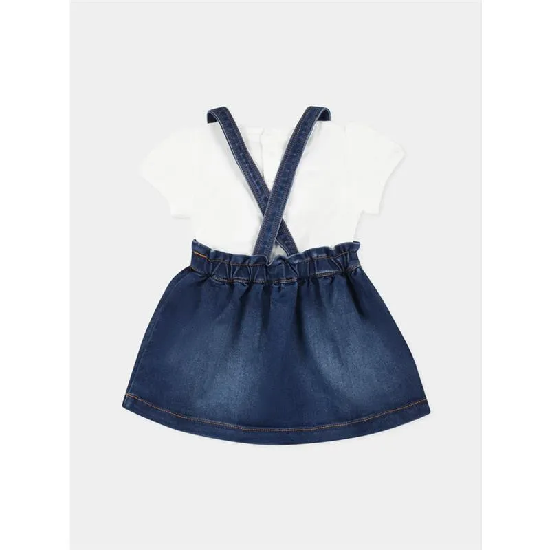 Moschino Baby - Short Sleeve Tee And Bear Overall Skirt Denim - Image 2